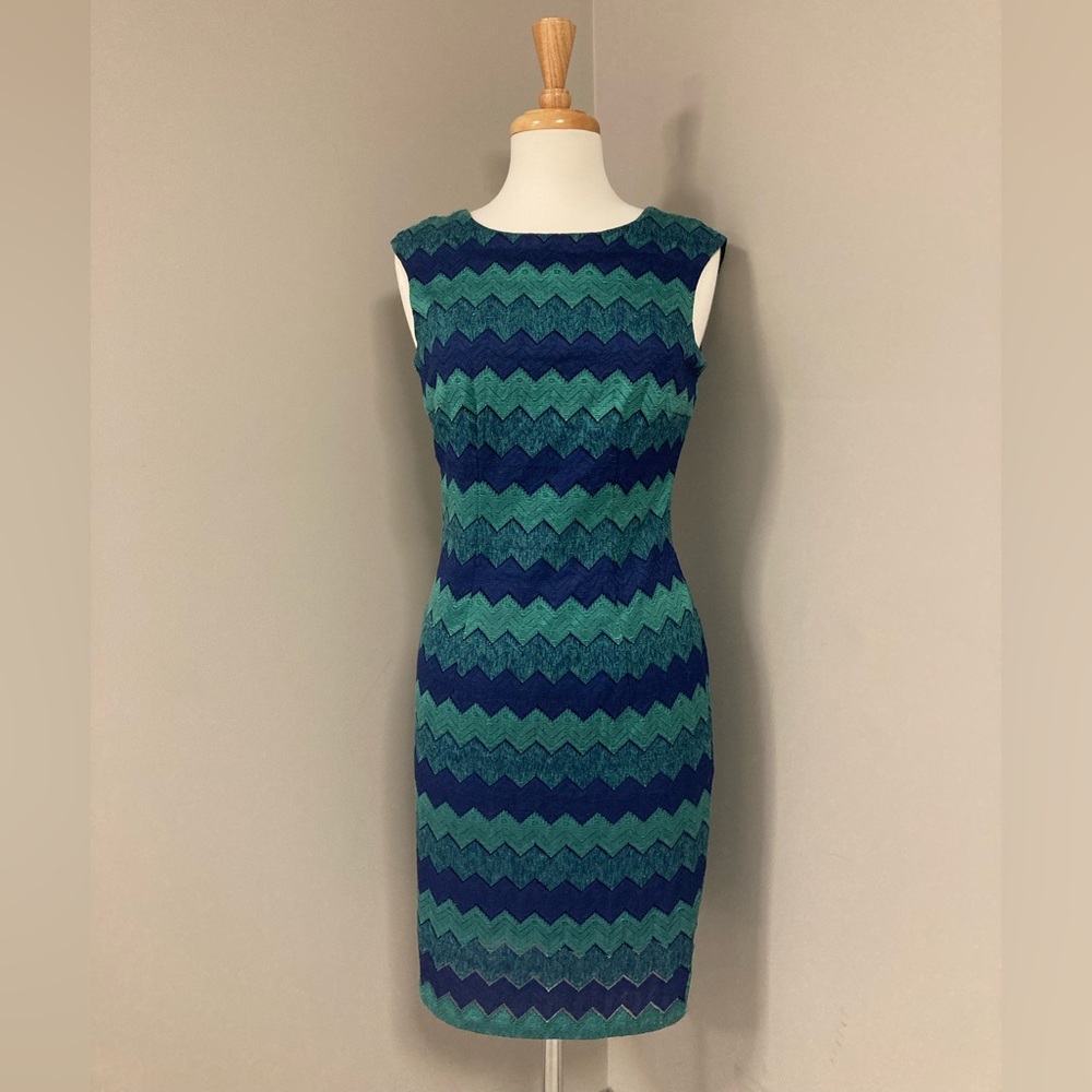 Esprit Dress w Turquoise & Teal Pattern - Size 6
